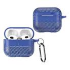 For AirPods 3 Carbon Fiber Texture Anti-fall Earphone Protective Case(Blue) - 1