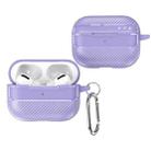 For AirPods Pro Carbon Fiber Texture Anti-fall Earphone Protective Case(Purple) - 1