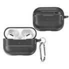 For AirPods Pro Carbon Fiber Texture Anti-fall Earphone Protective Case(Black) - 1