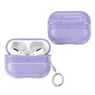 For AirPods Pro 2 Carbon Fiber Texture Anti-fall Earphone Protective Case(Purple) - 1