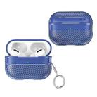 For AirPods Pro 2 Carbon Fiber Texture Anti-fall Earphone Protective Case(Blue) - 1