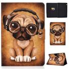 Horizontal Painted Flat Leather Case with Pen Cover & Card Slot & Holder(Shar Pei) - 1