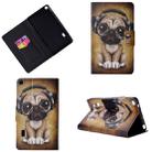 Horizontal Painted Flat Leather Case with Pen Cover & Card Slot & Holder(Shar Pei) - 1