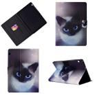 Horizontal Painted Flat Leather Case with Pen Cover & Card Slot & Holder(Blue Eyed Cat) - 1