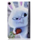 Horizontal Painted Flat Leather Case with Pen Cover & Card Slot & Holder(White Rabbit) - 4