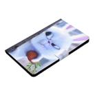 Horizontal Painted Flat Leather Case with Pen Cover & Card Slot & Holder(White Rabbit) - 8