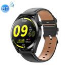 Ochstin 5HK3 Plus 1.36 inch Round Screen Bluetooth Smart Watch, Strap:Leather(Black) - 1