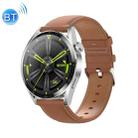 Ochstin 5HK3 Plus 1.36 inch Round Screen Bluetooth Smart Watch, Strap:Leather(Silver) - 1