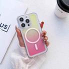 For iPhone 14 Pro Max Electroplated Button Gradient Magsafe Phone Case(Pink Yellow) - 1