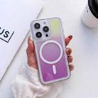For iPhone 12 Pro Max Electroplated Button Gradient Magsafe Phone Case(Purple Yellow) - 1