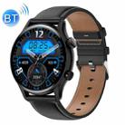 Ochstin 5HK8 Pro 1.36 inch Round Screen Blood Oxygen Blood Pressure Monitoring Bluetooth Smart Watch, Strap:Leather(Black) - 1