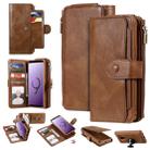 For Galaxy S9 Multifunctional Retro Detachable Magnetic Horizontal Flip Leather Case with Card Slots & Holder & Wallet & Photo Frame(Brown) - 1