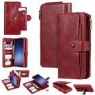 For Galaxy S9+ Multifunctional Retro Detachable Magnetic Horizontal Flip Leather Case with Card Slots & Holder & Wallet & Photo Frame(Red) - 1