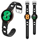For Samsung Galaxy Watch 5 Pro 45mm Hollowed Double Loop Silicone Watch Band(Black) - 1