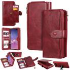 For Galaxy S10+ Multifunctional Retro Detachable Magnetic Horizontal Flip Leather Case with Card Slots & Holder & Wallet & Photo Frame(Red) - 1