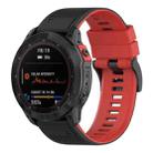 For Garmin Fenix 7 Two-color Silicone Watch Band(Black Red) - 1