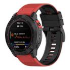 For Garmin Fenix 7 Two-color Silicone Watch Band(Red Black) - 1