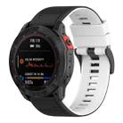 For Garmin Fenix 7X Two-color Silicone Watch Band(Black White) - 1