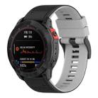 For Garmin Fenix 7X Two-color Silicone Watch Band(Black Grey) - 1