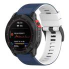 For Garmin Fenix 7X Two-color Silicone Watch Band(Blue White) - 1