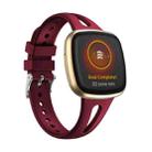 For Fitbit Versa 3 / 4 Water-drop Slim Silicone Watch Band, Size:S(Wine Red) - 1