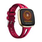 For Fitbit Versa 3 / 4 Water-drop Slim Silicone Watch Band, Size:S(Rose Red) - 1