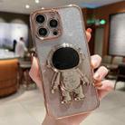 For iPhone 13 Astronaut Holder Gradient Glitter Powder Phone Case(Gold) - 1