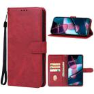 For Motorola Moto X40 Leather Phone Case(Red) - 1