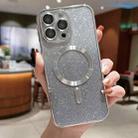 For iPhone 14 Electroplating Magsafe Gradient Glitter Powder Phone Case(Silver) - 1