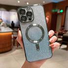 For iPhone 11 Electroplating Magsafe Gradient Glitter Powder Phone Case(Dark Green) - 1