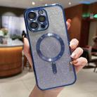 For iPhone 11 Pro Electroplating Magsafe Gradient Glitter Powder Phone Case(Blue) - 1
