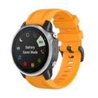 For Garmin Fenix 6S 20mm Quick Release Official Texture Wrist Strap Watchband with Plastic Button(Amber Yellow) - 1