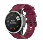 For Garmin Fenix 6S 20mm Quick Release Official Texture Wrist Strap Watchband with Plastic Button(Wine Red) - 1