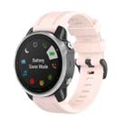 For Garmin Fenix 6S 20mm Quick Release Official Texture Wrist Strap Watchband with Plastic Button(Light Pink) - 1