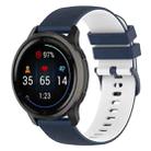 For Suunto 5 Peak Small Plaid Texture Two-color Silicone Watch Band(Navy Blue White) - 1