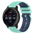 For Suunto 5 Peak Small Plaid Texture Two-color Silicone Watch Band(Mint Green Blue) - 1