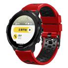 For Suunto 7 Three Rows Holes Silicone Watch Band(Red Black) - 1