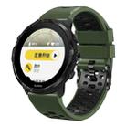 For Suunto 7 Three Rows Holes Silicone Watch Band(Army Green Black) - 1