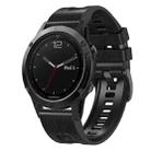 For Garmin Fenix 7 Quick Release Silicone Leather Watch Band(Black) - 1