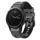 For Garmin Fenix 7 Quick Release Silicone Leather Watch Band(Starry Sky Grey) - 1