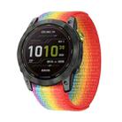 For Garmin Fenix 7 Hook And Loop Fastener Nylon Watch Band(Colorful) - 1