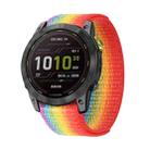 For Garmin Fenix 7X Hook And Loop Fastener Nylon Watch Band(Colorful) - 1