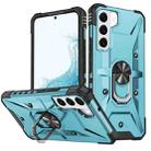 For Samsung Galaxy S22+ 5G Ring Holder Phone Case(Light Blue) - 1