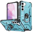 For Samsung Galaxy S21 Ultra 5G Ring Holder Phone Case(Light Blue) - 1