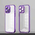 For iPhone 14 Plus TPU + PC High Transparent Phone Case with Lens Film(Purple) - 1