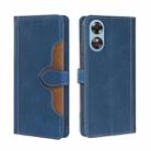 For OPPO A17 Skin Feel Magnetic Buckle Leather Phone Case(Blue) - 1