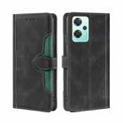 For OPPO K10x 5G Skin Feel Magnetic Buckle Leather Phone Case(Black) - 1