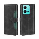 For vivo V25 5G/V25e 5G Skin Feel Magnetic Buckle Leather Phone Case(Black) - 1