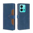 For vivo V25 5G/V25e 5G Skin Feel Magnetic Buckle Leather Phone Case(Blue) - 1