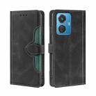 For vivo Y55 4G Skin Feel Magnetic Buckle Leather Phone Case(Black) - 1